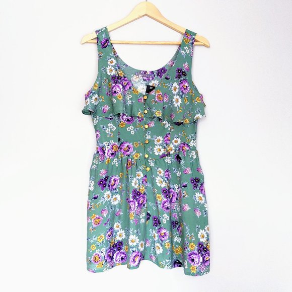 NWT Sakura Floral Rayon Mini Sundress - Picture 1 of 9